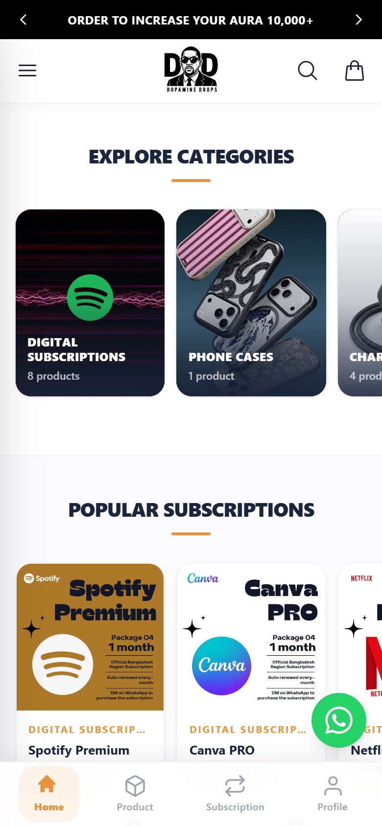 The same home page on a phone.