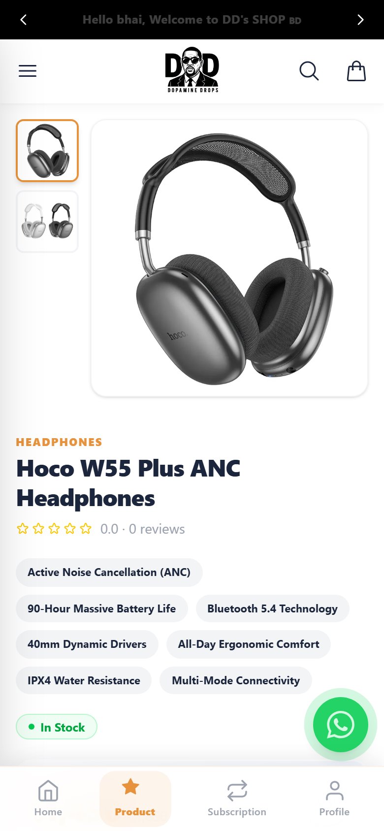 A product page on a phone.